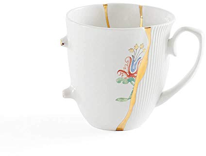 SELETTI Kintsugi Tasse aus Porzellan und 24 Karat Gold, Mod. 2
