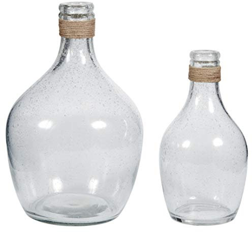 Signature Design by Ashley Marcin Modernes Bauernhaus-Glasvasen-Set mit Flaschenhals, transparent, 2-teilig