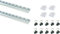 Starterset! 2x2m Airlineschienen Zurrschiene flach eckig blank + 10x Fittinge+ 4X Endkappen