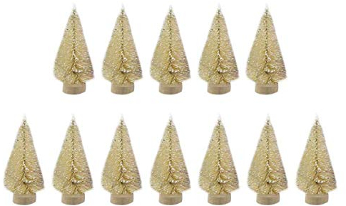 Molinter 12x Mini Weihnachtsbaum Künstlicher Weihnachten Baum Christbaum Tannenbaum mit ständer Weihnachtsdeko Weihnachten Deko Geschenk (Weiß)