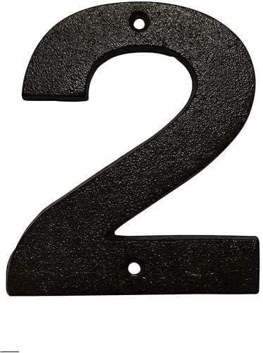 Cast Iron House & Door Numbers 0-9, A-E - Available in Black and Brown (2, Black)