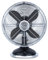 H.Koenig Ventilateur de Table JOE50 Silencieux Design Rétro Vintage en Métal Noir, 25 cm, 3 vitesses, Fixe ou Oscillation à 90°, Réglage vertical, Pied antidérapant