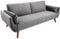 invicta INTERIOR Retro Schlafsofa DIVANI 220cm Silbergrau Samt 3er Sofa mit Bettfunktion Schlafcouch Schlaffunktion Couch