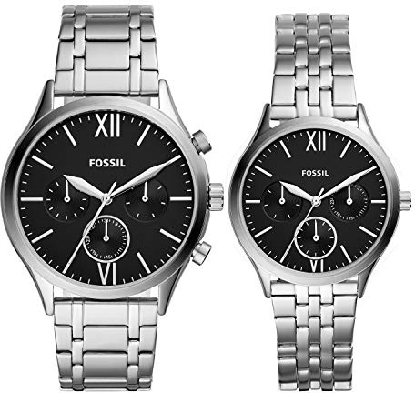 Fossil Herren Edelstahl Quarzuhr BQ2469SET