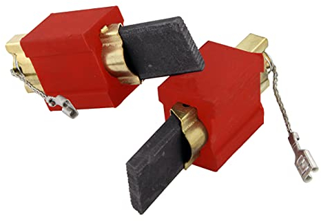 DL-pro 2 x Motorkohlen mit Halter 4,8mmAMP für Miele 4297413 4297412 4297411 4297410 Schleifkohlen Kohlebürsten kpl. im Messinggehäuse für Waschmaschine Waschtrockner