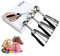 Ice Cream Cookie Scoop for Baking Set of 3, Melon Baller Scoop Anti-Freeze Handle Stainless Steel Scooper with Trigger, Cupcake Scoop Batter Dispenser Tablespoon for Dough Ball, Ice cream,Snow Cone