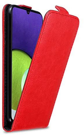 Cadorabo Custodia compatibile con Samsung Galaxy A22 4G / M22 / M32 4G in ROSSO MELA - Protezione in Stile Flip con Chiusura Magnetica - Case Cover Wallet Book Etui