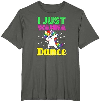 Just Wanna Dance Einhorn-Design T-Shirt