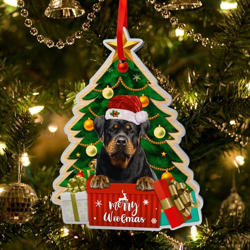 Couple Fox Golden Retriever Weihnachtsbaumschmuck aus Acryl (Rottweiler 2)