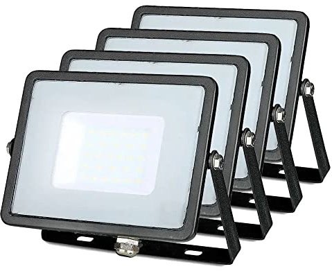 ZONE LED SET - LED Strahler Außen, 30W, 6400K Kaltweiß, 2400 Lumen, IP65, LED Fluter, Wasserdicht Scheinwerfer, Aussenleuchte, Außenstrahler für Garten, Garage, Hinterhof, Türen, Flur (4-er Pack)