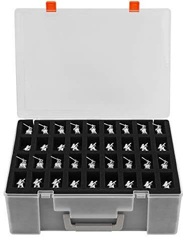 Risou Miniature Storage Sturdy Carrying Figure Case -108 Slot Figurine Minature Carrying Case,Compatible with 40k, D&D and More(Transparent)