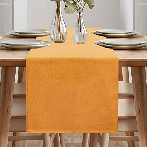 Moderner Tischläufer Wasserdicht für Draussen und Drinnen - Frühling Modern in Grün, Orange (40 x 180 cm)