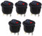 VGOL Runder Wippschalter, 12 V, 20 A, 3-polig, Ein-/Aus-Drucktaste, mit roter LED-Kontrollleuchte für 20 mm Befestigungslochdurchmesser, für Auto, LKW, Boot, 5 Stück