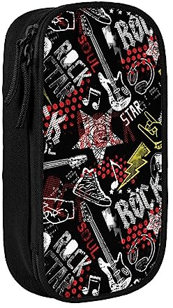Coole Rock Star Grunge Musik Gitarre Bleistift Fall Bleistift Halter Stift Tasche Schreibwaren Box Lagerung Organizer Tasche Schwarz, farbe, 5.0cm*10.5cm*20.5cm, federmäppchen