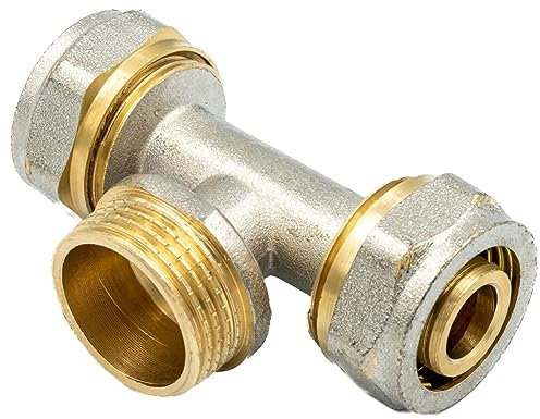 Raccordo di serraggio per tubo PEX, versione: tee con filettatura maschio, 16x3/4x16