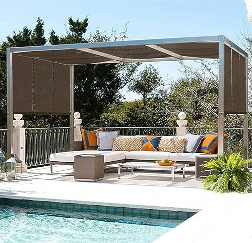 Toile Ombrage 4x3 4x5 Permeable Toile Pergola Filet Anti Chaleur Voile Ombrage 3x3 Toile d Ombrage 90% Filet Anti Chaleur Plantes Jardin Fleurs Serre Grange Chenil Toit Couvre,brown-6x6m