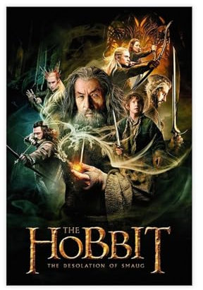 NEDOES The Hobbit The Desolation of Smaug Poster, Leinwand, Poster, Schlafzimmer, Dekoration, Sport, Landschaft, Büro, Raumdekoration, Geschenk, ungerahmt, 20 x 30 cm