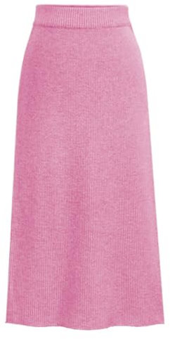 seiveini Gonna in Maglia Donna Elegant Spessa Gonne Lunga a Tubino con Spacco per Autunno e Inverno A Rosa Chiaro L