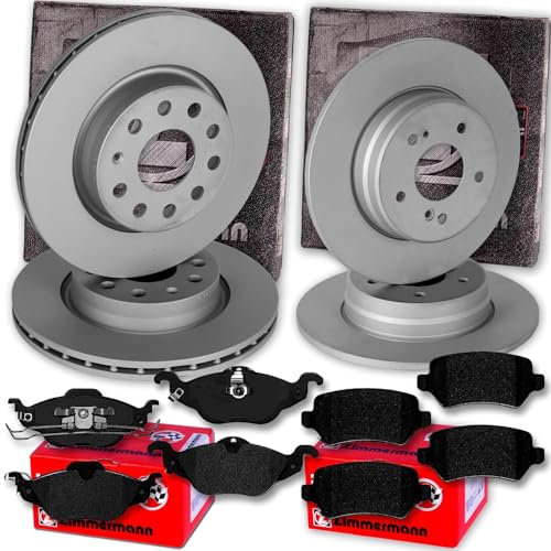ZIMMERMANN Bremsscheiben + Beläge vorne + hinten passend für Astra G