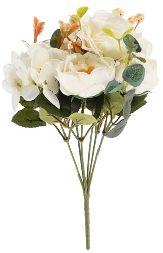 ABOOFAN 2st Künstliche Blumen Für Den Außenbereich Seidenblumen Für Den Außenbereich Künstliche Pflanze Hibiskus-Pflanze Hibiskus Pflanzen Wildblumendekor Braut Weiße Pfingstrose Hochzeit