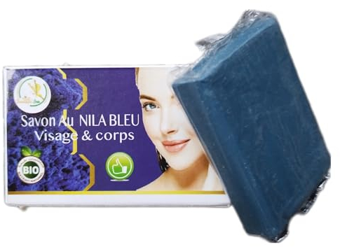 NeoCalin Nila-Seife Blau – Pflege für Gesicht & Körper, inspiriert von der marokkanischen Sahara, feuchtigkeitsspendend, beruhigend & natürlicher Glanz – 110 g
