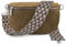 ARTVALL - Umhängetasche Wildleder Tasche Handtasche Velours Bauchtasche Klein mit Schultergurt Design Taschenband abnehmbar verstellbares Riemen Crossbody Bag Echt Ledertasche Damen mit Reißverschluss