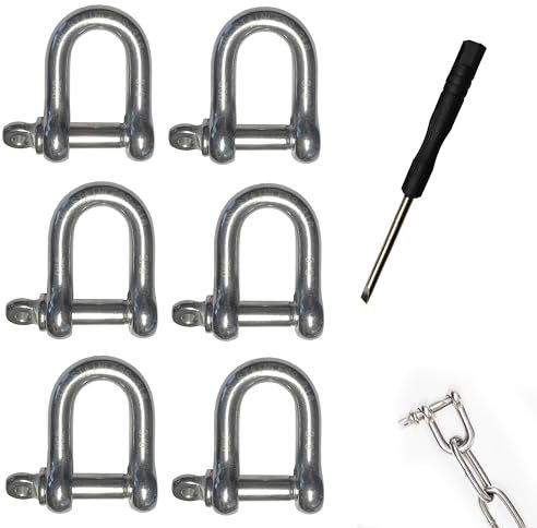 CZNBZIU 9 Manille Droite Courte En Acier Inoxydable V4A Aisi 316 De (Taille Et Quantité Au Choix)