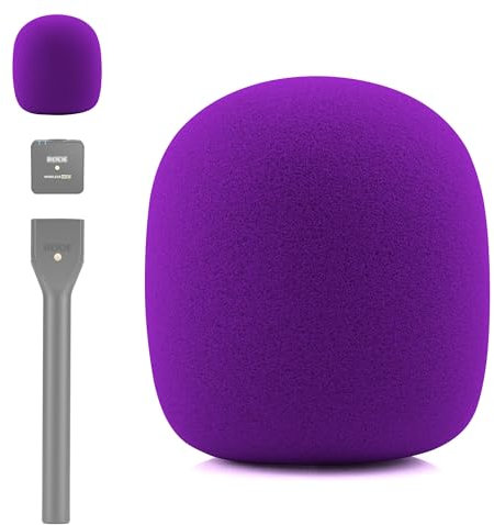 LEFXMOPHY Interview GO Schaumstoff für Rode Wireless Go Transmitter Handheld Adapter Windschutzscheibe Ersatz Lila Popfilter Mikrofon Abdeckung Windschutz
