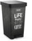 TATAY Smart Deco 25L Rubbish Bin Kitchen with Pedal | Compact and Functional Design | Indoor and Outdoor Use | Fits 30L Bags | BPA-Free Durable Plastic | 26x36x47cm, Slate Effect