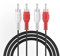 TECHZOCO Cable de Audio 2x RCA Macho a 2x RCA Macho, 15 Metros, Compatible con Televisión, Altavoz, Videoconsola, Reproductor de DVD, Amplificador