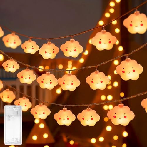 Wolke Lichterkette,Lichterkette Kinderzimmer,Led Lichterkette Batteriebetrieben,LED Lichterkette Wolke Design,Lichterkette Innen Außen für Garten Hochzeits Zimmer Deko