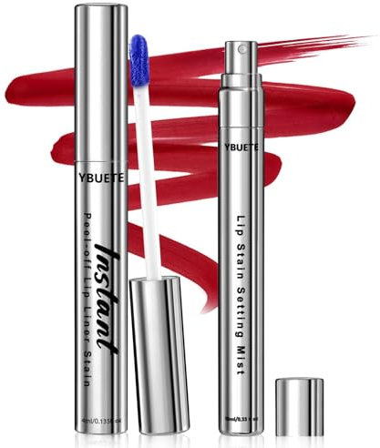 YBUETE Peel Off Lip Liner Stain, Quick Wipe Off Lip Liner Tint Tattoo, Highly Pigmented, Waterproof & Transfer-Proof Lip Tint, Stay On All Day Non-Stick Cup Lip Stain, Instant & Unique Wipe Off Way
