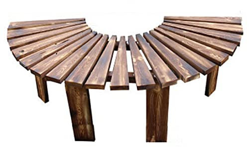 Garten Halbrunde Baumbank - Anti-Korrosion Massivholz Gebogene Outdoor Sitzbank Fächerförmige Parkbank für Terrasse, Balkon & Blumenständer Stilvolle Gartenmöbel