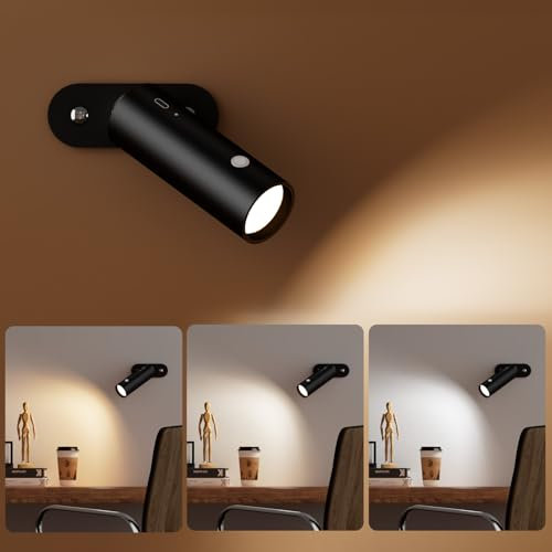 EMKE Schreibtischlampe LED Tischlampe Dimmbar, 5-in-1 Magnetisches Licht 360° Verstellbar, Nachttischlampe 3 Helligkeitsstufen, Tischleuchte Leselicht Schreibtisch Lampe für Kinder, Schwarz