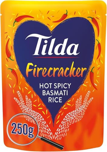 Tilda Firecracker Hot Basmati Rice, Microwave Ready, Spicy Flavour, (250g*1pack) (Pack of 1)