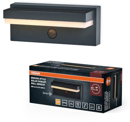 Endura Style Solar+USB Robust Sensor Wall IP54 USB Dark Grey