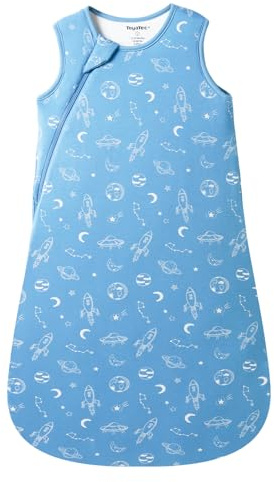 ToyaTec Baby Schlafsack 2,5 Tog Kuschelweich aus Bambusviskose | Baby Schlafsack aus Bambusfaser | Herbst & Winter Schlafdecke(Blau,L)