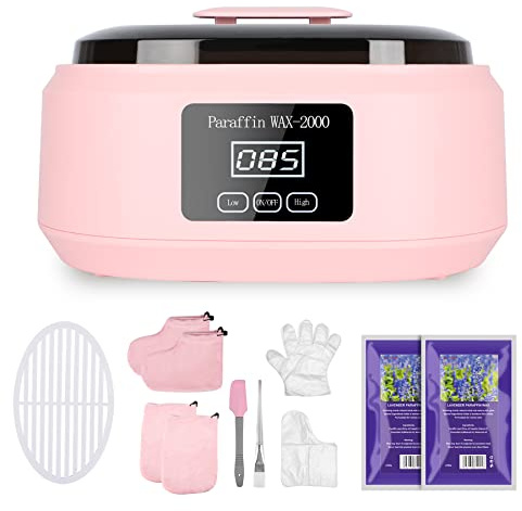 Forever Speed Wachsbad Paraffinbad für hände und füße Set 3400ml Wachsbad Paraffinbad Set für Trockene Raue Hau mit 900g Paraffinwachs Temperaturanzeige 200W Zubehör Tolles Spa Geschenk Rosa1