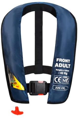 Giubbotto di salvataggio autogonfiante automatico, portatile, 700 g, per snorkeling, gonfiaggio rapido, per adulti, ideale per piscina, lago, kayak, barca