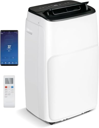 RELAX4LIFE Mobile Klimaanlage, 14000BTU Klimagerät mit Abluftschlauch, Luftkühler Heizlüfter mit Nachtmodus, Kühlen&Entfeuchten&Belüften&Heizen(11000BTU), Luftentfeuchter mit Fernbedienung & Timer