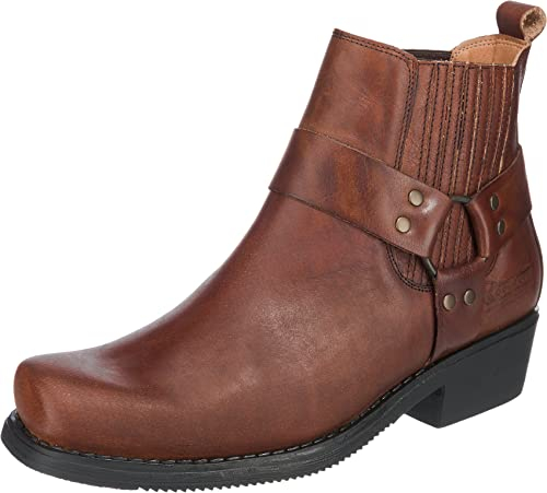 City Biker Westernstiefel Kurzstiefel Motorrad Stiefel Biker Braun 42
