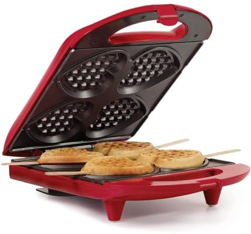 Holstein Housewares Waflera Marcador de gofres en Forma de corazón, Plástico, Rojo