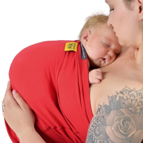 Hoppediz Baby Bonding Top für Geburt, Sectio und Wochenbett, Bio-Qualität, rot XXL