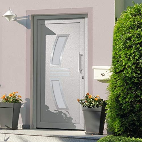 vidaXL Haustür mit Türgriffsatz Befestigungsset Dichtungsband Nebeneingangstür Eingangstür Wohnungstür Tür Außentür Kellertür Weiß 88x200cm