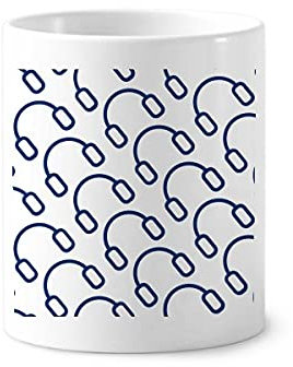 Earphone Music Stamp Pattern Toothbrush Pen Holder Mug Cerac Stand Pencil Cup