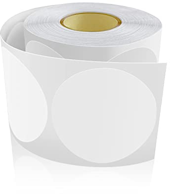 Meitaat 500 Stk Runde Aufkleber Stickers 50mm Farbkodierung Kreis Etiketten Rolle Markierungspunkte Weiß