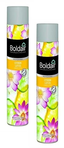BOLDAIR Lot de 2 Aérosols 750 ml désodorisant parfumant citron lotus