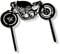 Acrylic Cake Topper Happy Birthday Racing Bike Black Motorcycle Cake Decoration Party