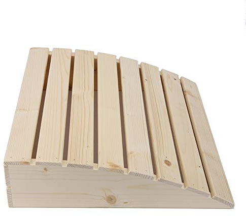 Greensen Reposacabezas para sauna de madera, alivia la musculatura del cuello y los hombros, cojín terapéutico de madera para sauna, para dolor de cuello y hombros, 37 x 39 cm