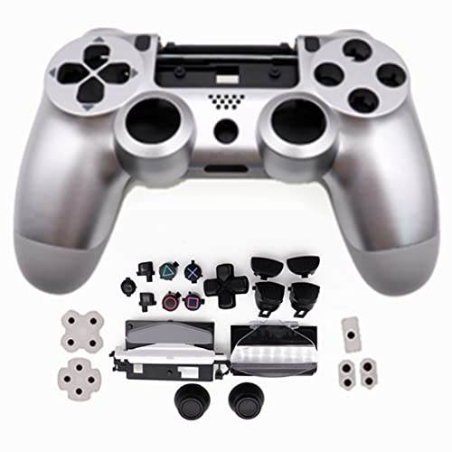 HUAYUWA Boîtier de manette de jeu en plastique (argent) avec boutons de rechange pour Pro 5.0 JDS-050 JDS-055 JDM-050 JDM-055 (version V2)